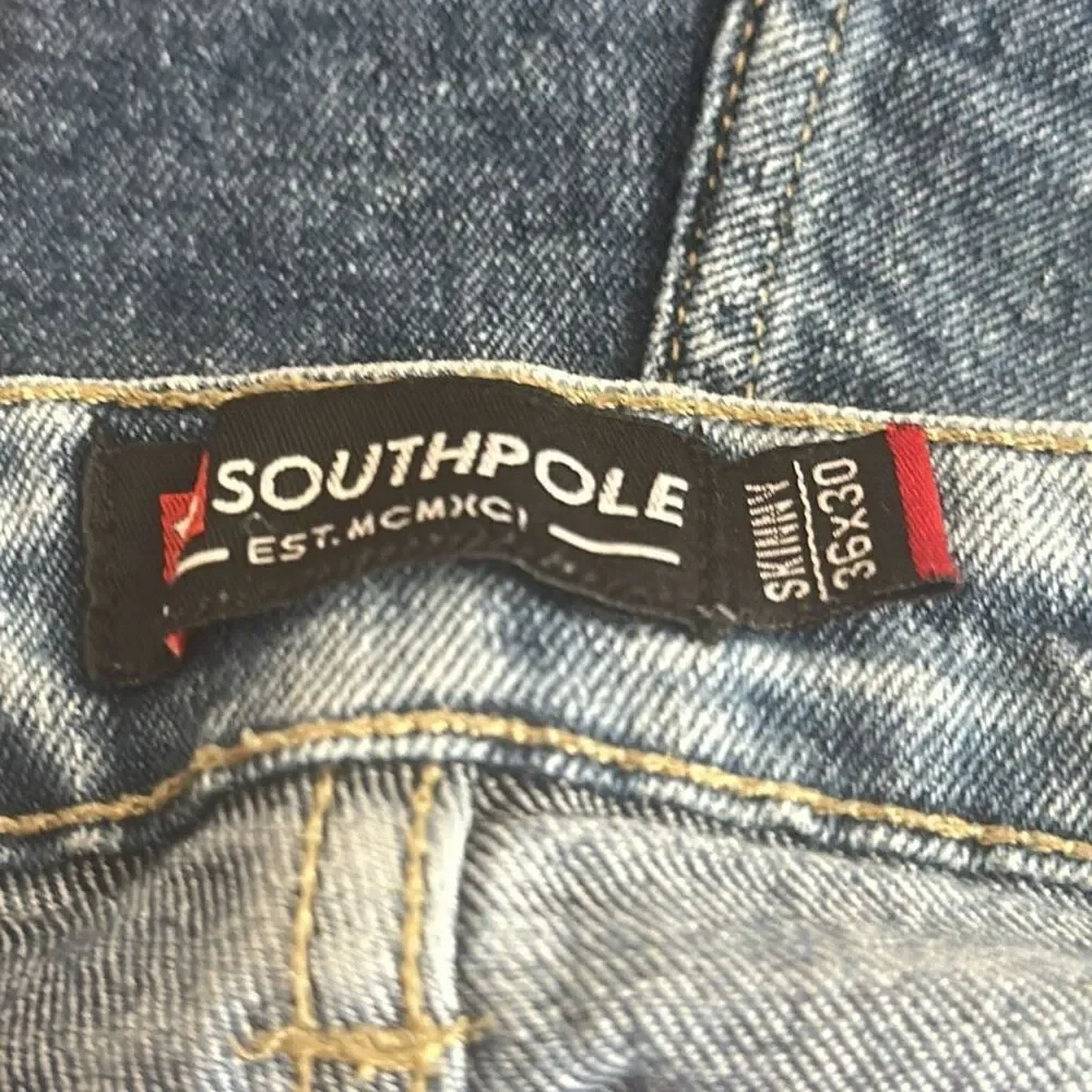 South Pole  Men's‎ Stretch Biker Denim Skinny Jeans 36 X 30